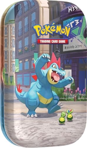 Pokémon: miniscatola da collezione Luminopoli (Feraligatr e Budew) del GCC Pokémon (2 buste di espansione, 1 carta con l’illustrazione Pokémon della miniscatola e 1 foglio di adesivi), Ed. Italiano