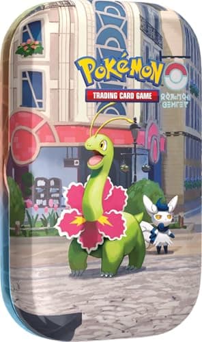 Pokémon: miniscatola da collezione Luminopoli (Meganium e Meowstic) del GCC Pokémon (2 buste di espansione, 1 carta con l’illustrazione Pokémon della miniscatola e 1 foglio di adesivi), Ed. Italiano