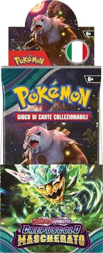 Espositore di buste dell’espansione Scarlatto e Violetto - Crepuscolo Mascherato del GCC Pokémon (18 buste), edizione in italiano. Esclusiva Amazon