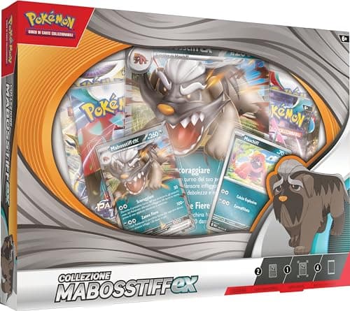 Collezione Mabosstiff-ex del GCC Pokémon (due carte promozionali olografiche, una carta olografica gigante e quattro buste di espansione), edizione in italiano