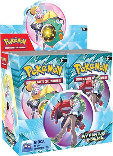 Pokémon GCC: Espositore di buste dell’espansione Scarlatto e Violetto - Avventure Insieme, contiene 36 buste di espansione, edizione in italiano.