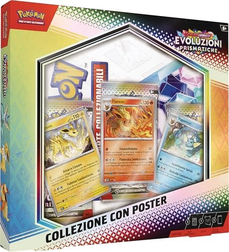 GCC Pokémon: collezione con poster dell’espansione Scarlatto e Violetto - Evoluzioni Prismatiche (tre buste di espansione e tre carte promozionali olografiche)