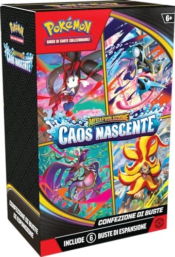 Pokémon: confezione di buste dell’espansione Megaevoluzione - Caos Nascente del GCC Pokémon (sei buste di espansione), Edizione in Italiano