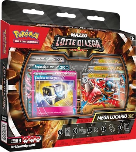 Pokémon: Mazzo Lotte di Lega Mega Lucario-ex del GCC Pokémon (un mazzo di 60 carte pronto per giocare con Mega Lucario-ex), Edizione in Italiano