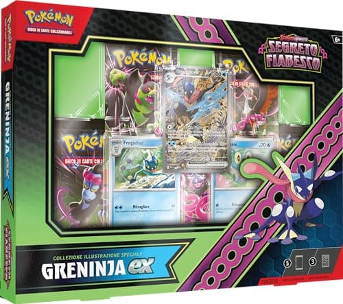 Pokémon Collezione illustrazione speciale Greninja-ex dell’espans. Scarlatto e Violetto - Segreto Fiabesco del GCC (1 carta promo olografica, 2 carte olografiche e 5 buste di espansione), italiano