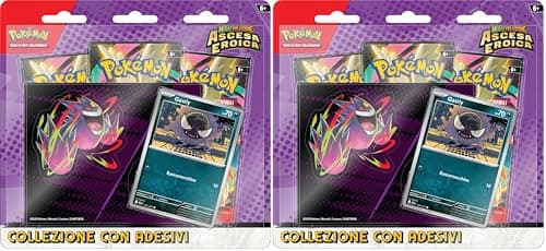 Pokémon: collezione con adesivi (Gastly) dell’espansione Scarlatto e Violetto - Ascesa Eroica del GCC Pokémon (una carta promozionale olografica e tre buste di espansione), Edizione in Italiano