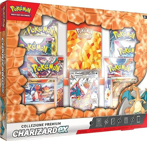 Collezione premium Charizard-ex del GCC Pokémon (una carta promozionale olografica impressa in modo speciale, due carte olografiche e sei buste di espansione del GCC Pokémon), edizione in italiano