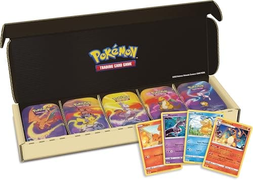 Pokémon: confezione da cinque miniscatole da collezione Prodigi di Kanto del GCC Pokémon (10 buste di espansione, cinque monete e cinque carte con l’illustrazione della miniscatola)