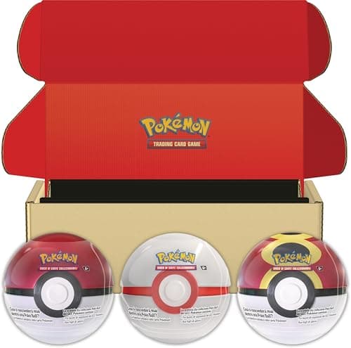 Pokémon: set di scatole da collezione Poké Ball del GCC Poké, Premier e Bis Ball (nove buste di espansione e sei fogli di adesivi) - Esclusiva Amazon