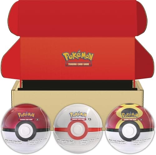Pokémon: set di scatole da collezione Poké Ball del GCC Poké, Premier e Bis Ball (nove buste di espansione e sei fogli di adesivi) - Esclusiva Amazon