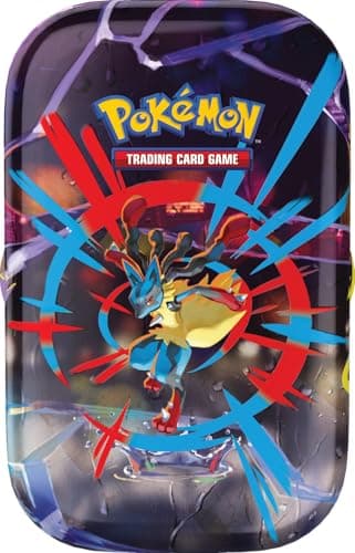 Pokémon: miniscatola da collezione Megaeroi (Mega Lucario) del GCC Pokémon (un foglio di adesivi, una carta con l’illustrazione della miniscatola e due buste di espansione)