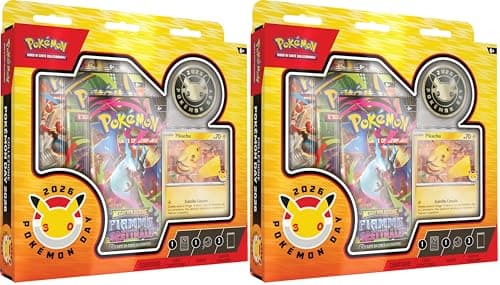Collezione Pokémon Day 2026 del GCC Pokémon (una carta promozionale olografica, una moneta e tre buste di espansione), Edizione in Italiano (Confezione da 2)