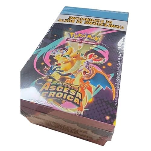 Pokémon Ascesa Eroica Box Sigillato 10 Bundle da 6 Buste ITA – Carte Pokémon GCC Megaevoluzione Booster Pack Italiano più 100 Sleeves By Baruzcard